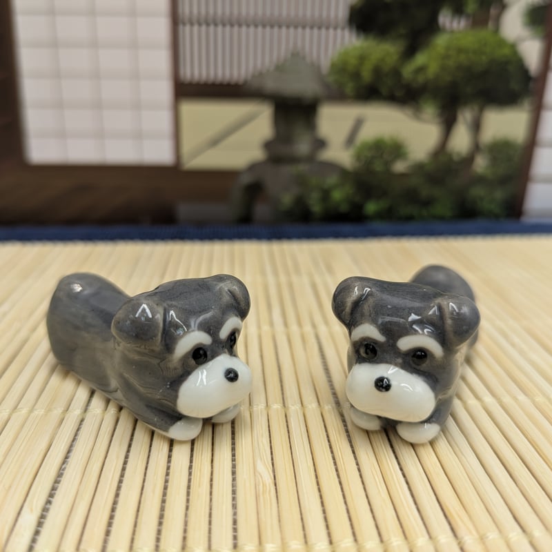 陶器製 箸置き 2個セット 犬 置物 かわいい犬の箸置き | よしつねの