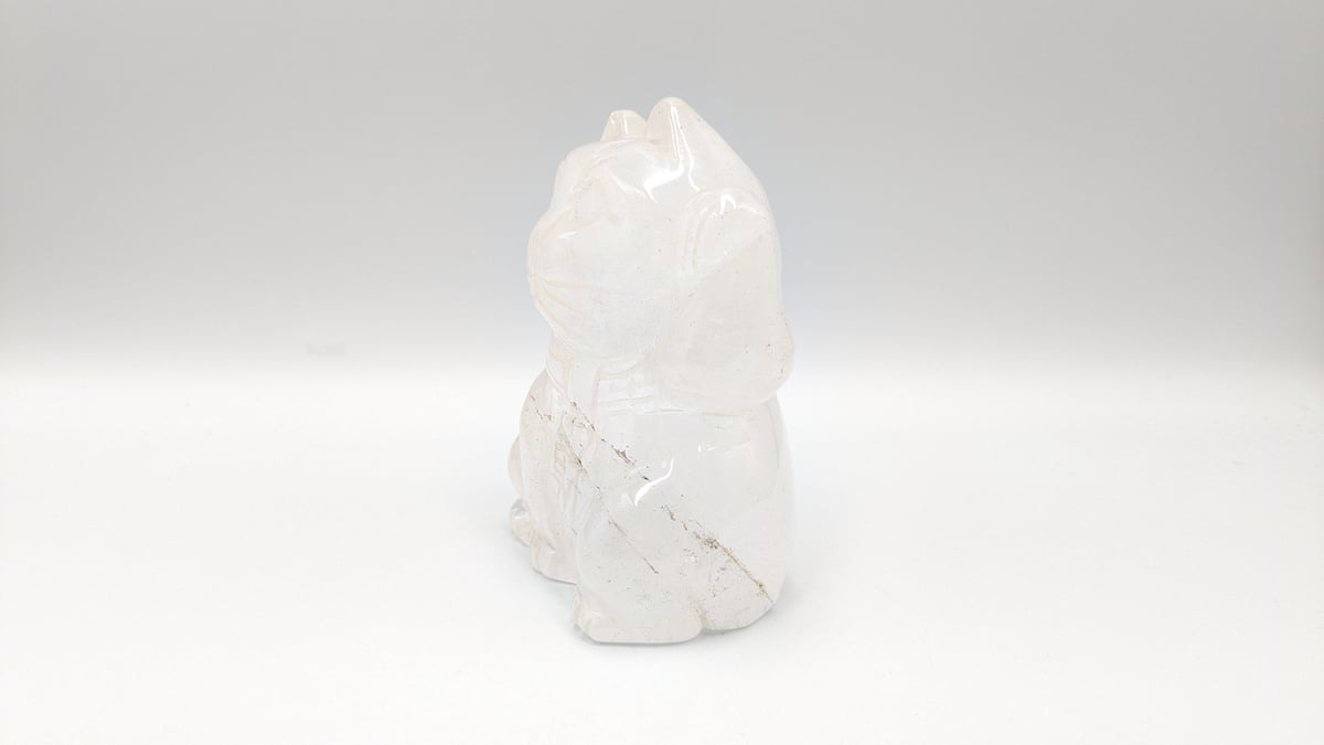 【天然石　招き猫】　パワーストーン 縁起物 水晶 招き猫 天然石 パワーストーン 置物 彫刻 幸運 開運 浄化