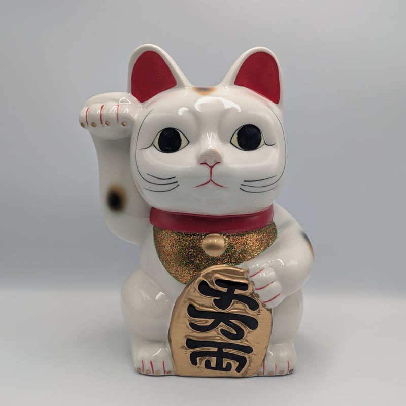 福縁アイデア招き猫レジに置物 縁起物 招き猫 陶器 開運 金運 招福 置物 インテリア 商売繁盛 高さ25