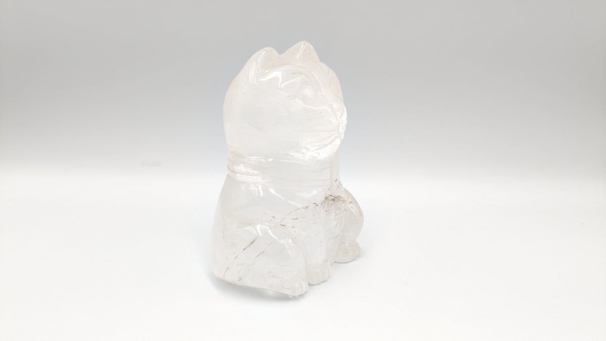 縁起物 水晶 招き猫 天然石 パワーストーン 置物 彫刻 幸運 開運 浄化