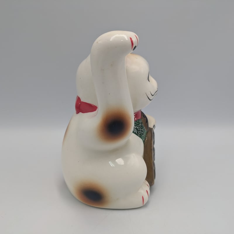 招き猫 右手上げ 手長 まねきねこ 置物 商売繁盛 開運 陶器製 縁起物