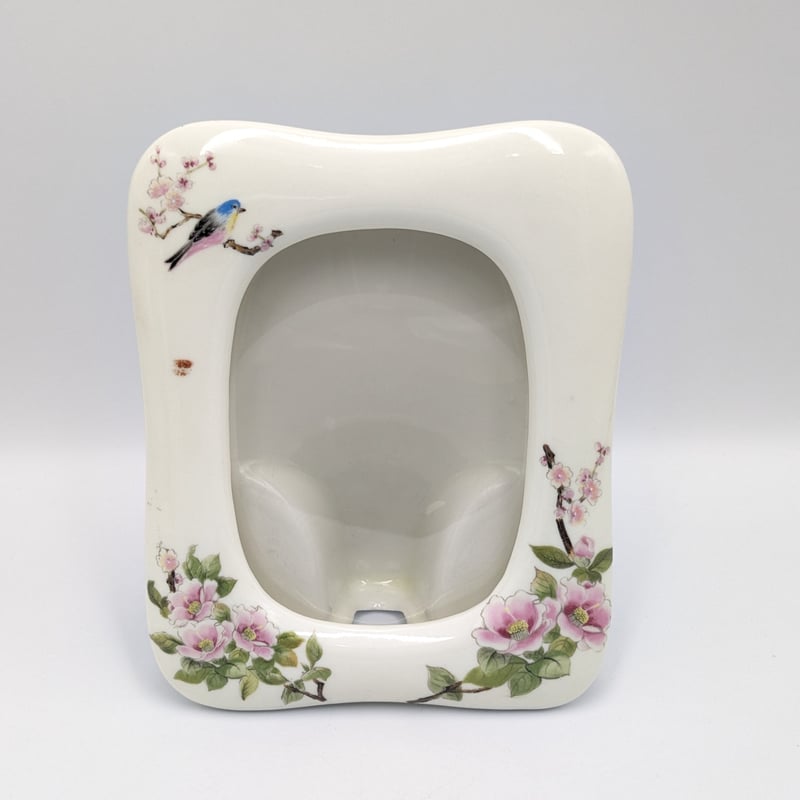 写真立て フォトフレーム アンティーク レトロ 陶器 花鳥 | よしつねの