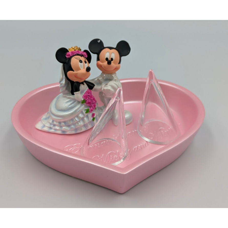 ディズニー　ミッキー、ミニー　ジュエリースタンド ディズニー ウェディング アクセサリートレイ ミッキー ミニー リング