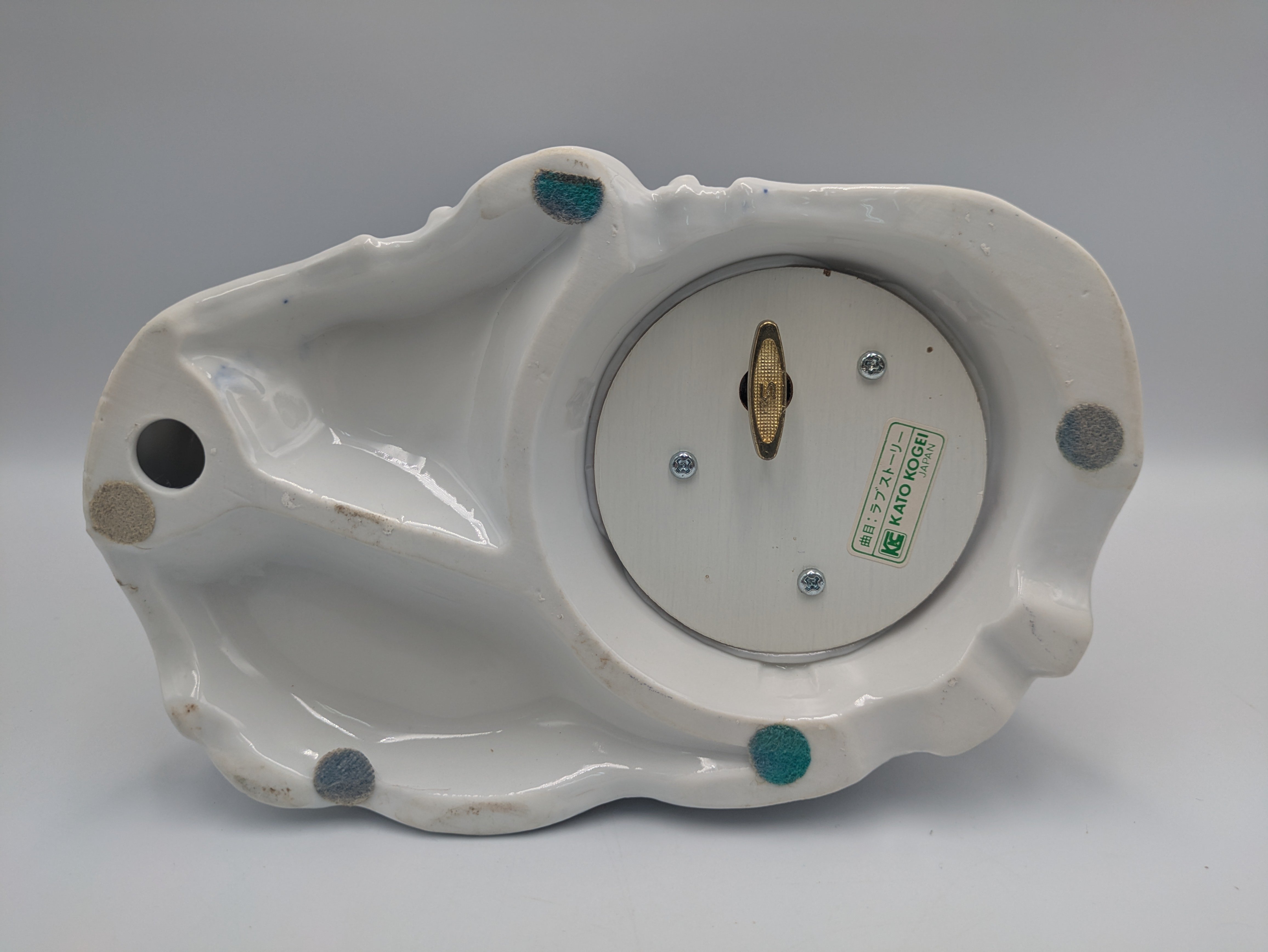 加藤工芸 置物 フィギュリン 陶器製人形 オルゴール ウインナーワルツ