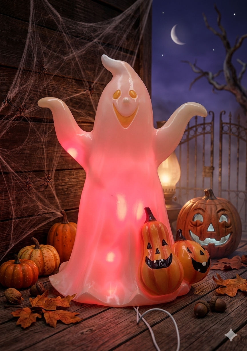 ハロウィン ゴースト ブローライト オブジェ 置物 ライトアップ 希少