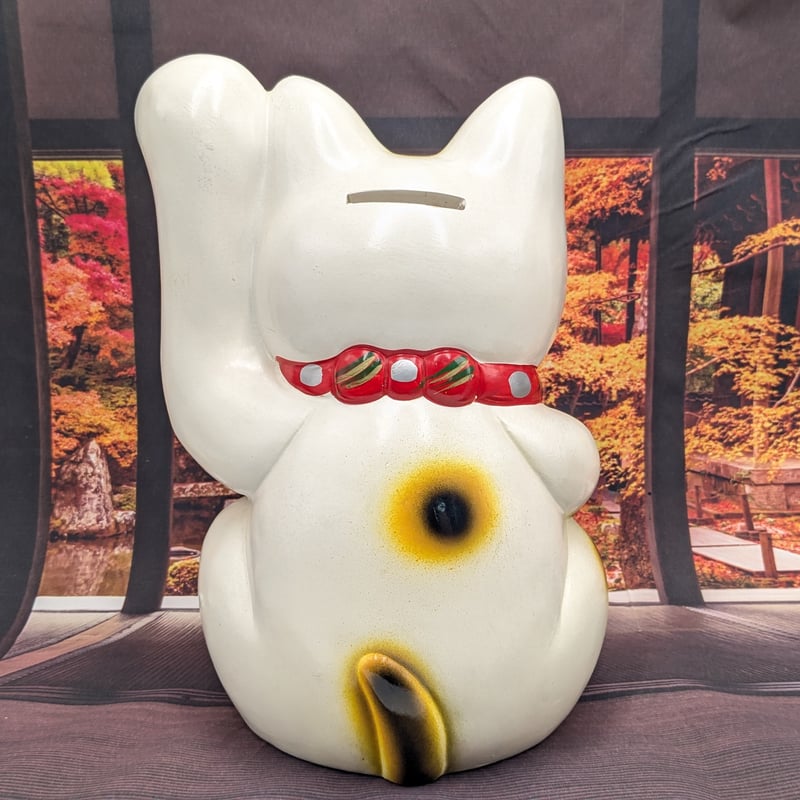 招き猫　まねきねこ　猫　縁起物　昭和レトロ　当時物　貯金箱　千万両　置物 縁起物 昭和レトロ 招き猫 貯金箱 まねきねこ 置物 アンティーク