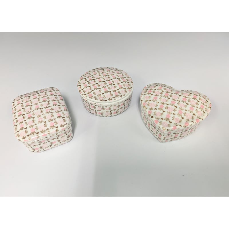 陶器製 小物入れ 3個セット ピンク | よしつねの秘密基地