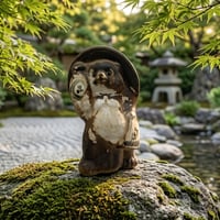 招き猫 陶器製 開運招福 染付 花文 縁起物 置物 インテリア オブジェ