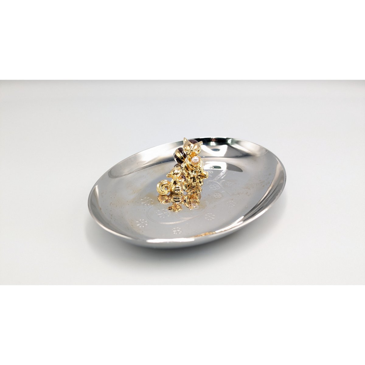 MIKIMOTO リス トレイ MIKIMOTO ミキモト ジュエリートレイ リス＆パール シルバー色 | よし