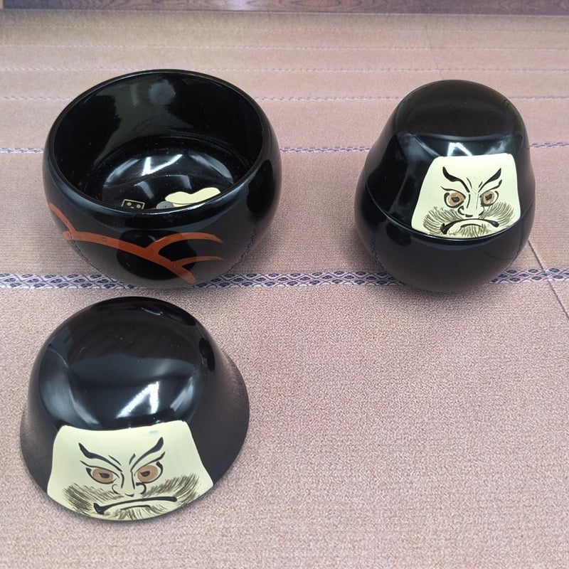 縁起物 だるま 三ッ組ダルマ 面の絵 マトリョーシカ風 ヴィンテージ