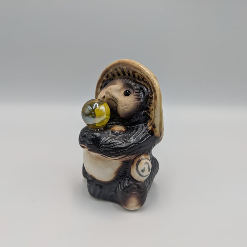 信楽焼 たぬき 置物 陶器 狸 縁起物 金運 幸福 風水 黄 | よしつねの