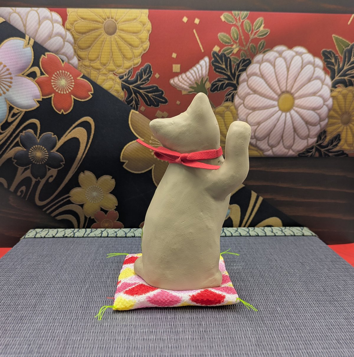 縁起物 招き猫 花招き猫 小 桜 右手上げ セトクラフト 開運 招福 商売