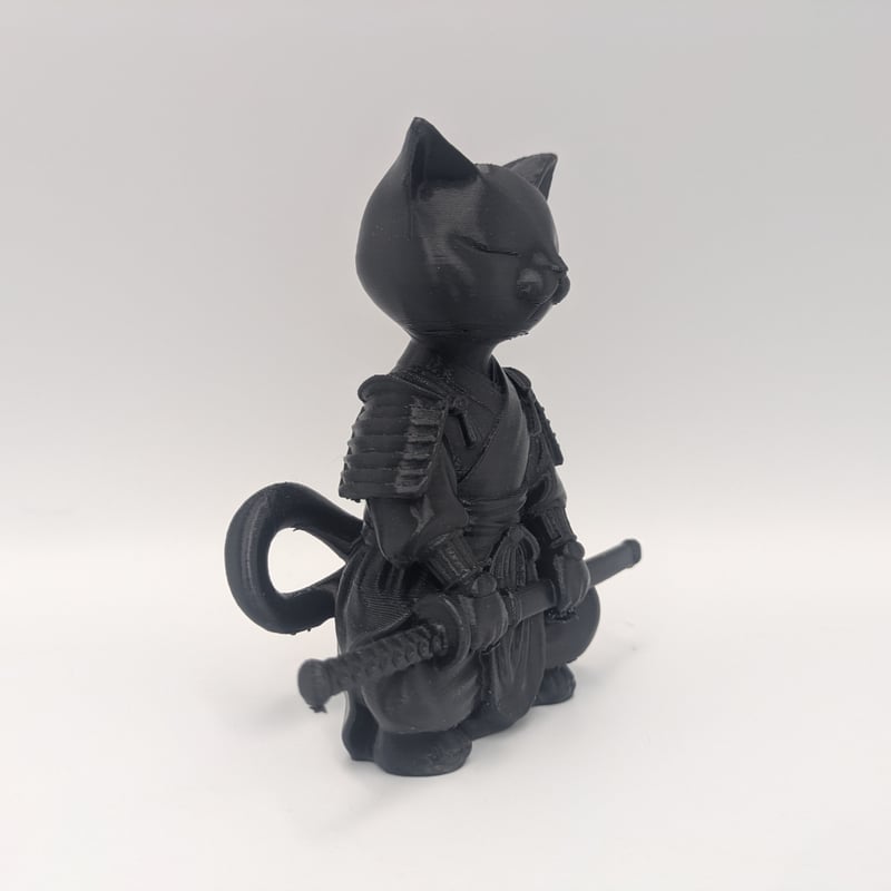 サムライ猫 フィギュア ブラック 侍 忍者 ネコ 置物 インテリア | よし