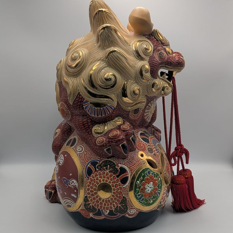 九谷焼 骨董 民芸品 宝獅子 魔除け獅子 縁起物 獅子 狛犬 置物