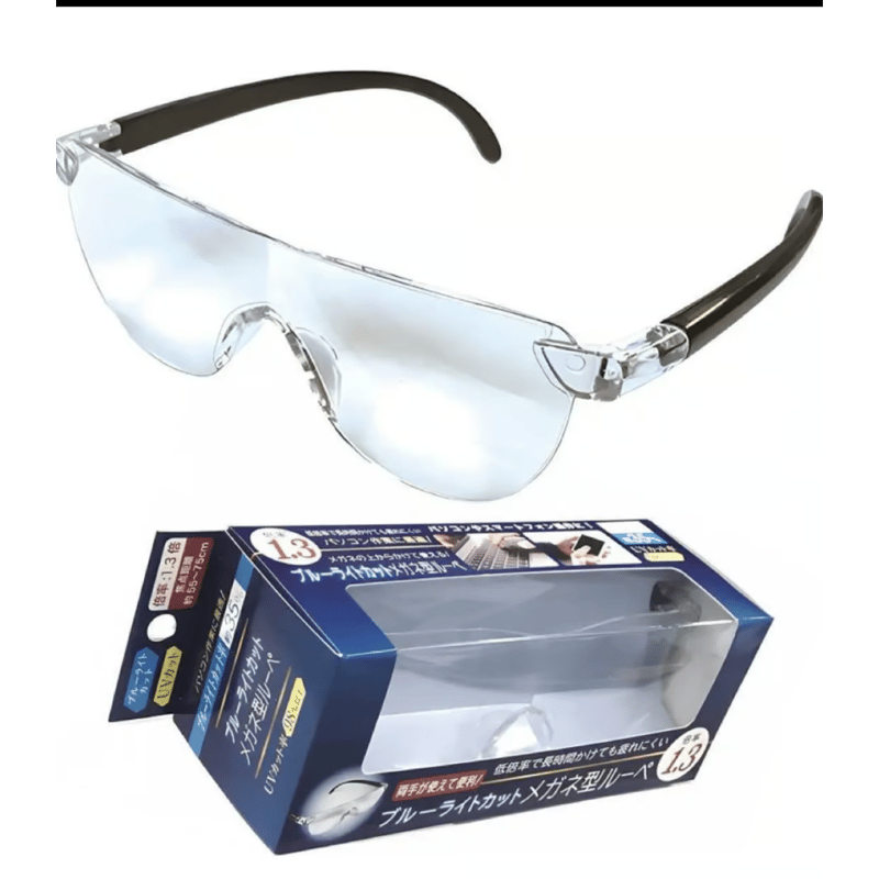 メガネ型ルーペ メガネ型拡大鏡 老眼鏡 メガネの上から掛けられる 拡大