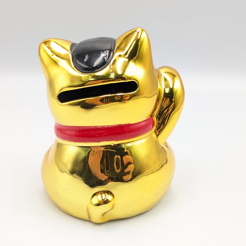 縁起物 招き猫 金色の招き猫 貯金箱 開運 金運 | よしつねの秘密基地