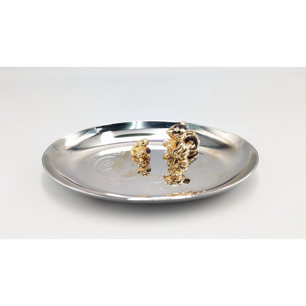MIKIMOTO ミキモト ジュエリートレイ リス＆パール シルバー色 | よし