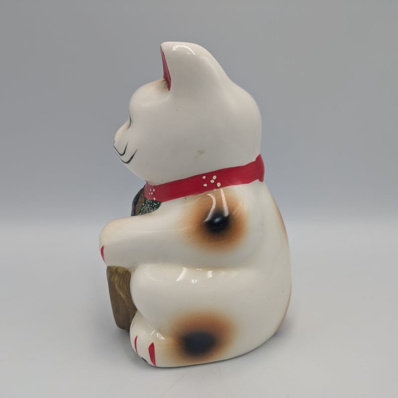 招き猫 右手上げ 手長 まねきねこ 置物 商売繁盛 開運 陶器製 縁起物