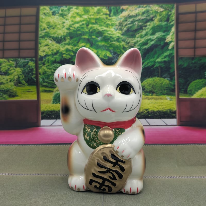 招き猫 貯金箱 縁起物 瀬戸焼 右手上げ 千万両 日本製 | よしつねの