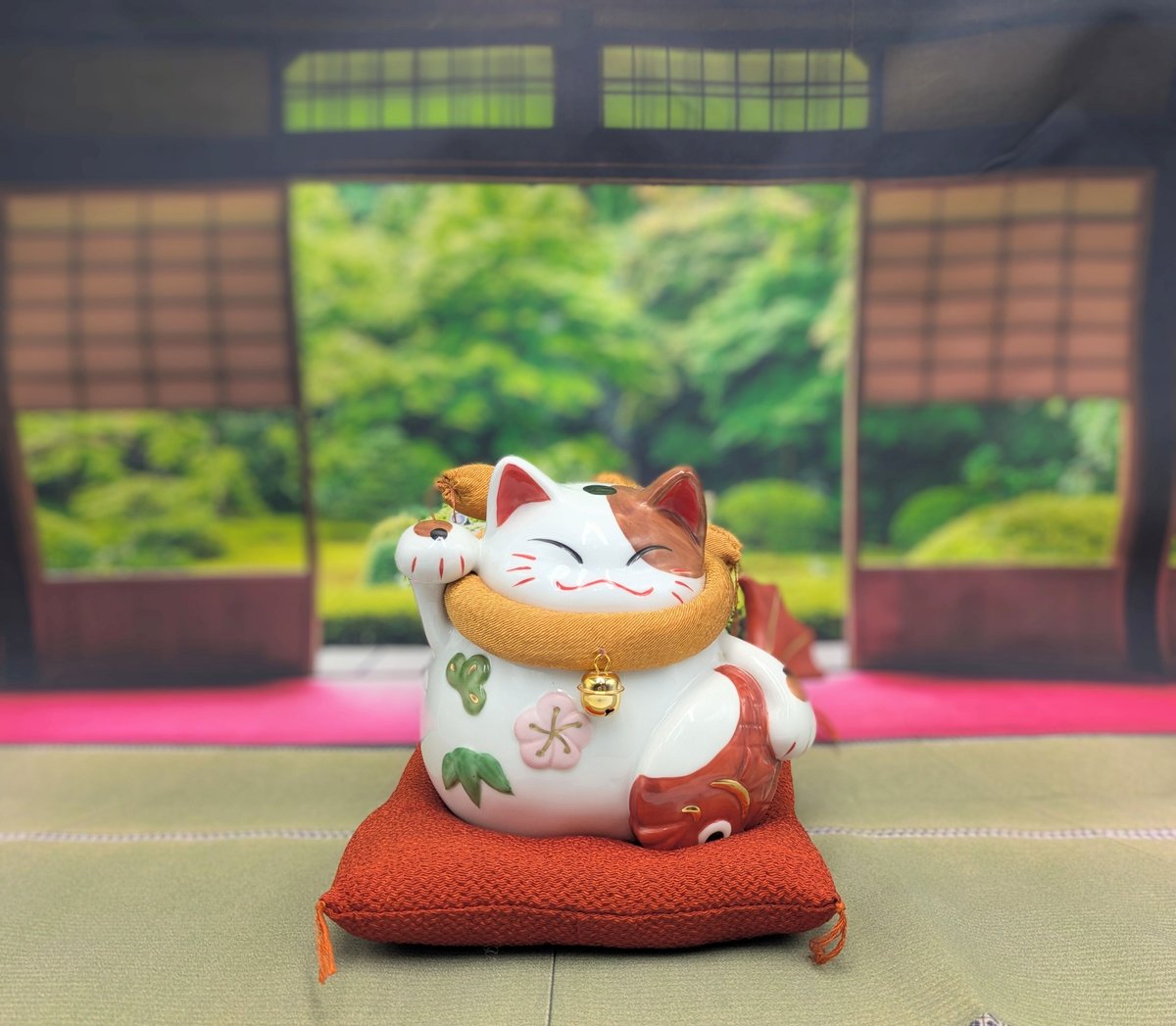 猫舎道楽堂本舗 招き猫 右手上げ 鯛 まねきねこ 置物 商売繁盛