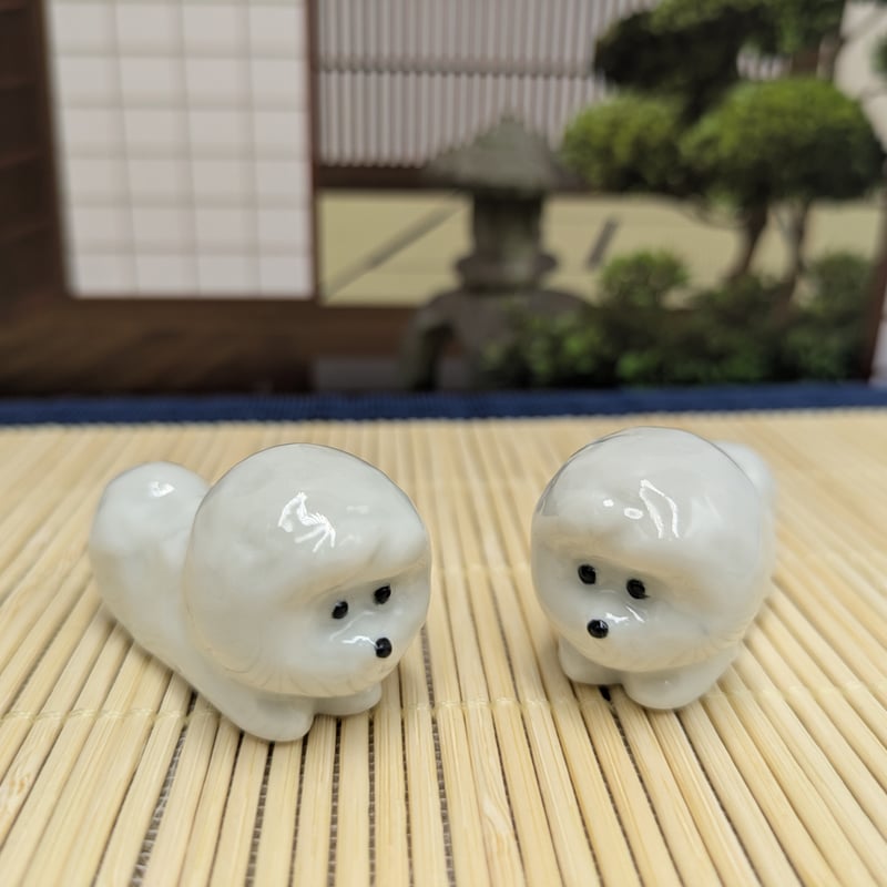 陶器製 箸置き 2個セット 犬 置物 かわいい犬の箸置き | よしつねの