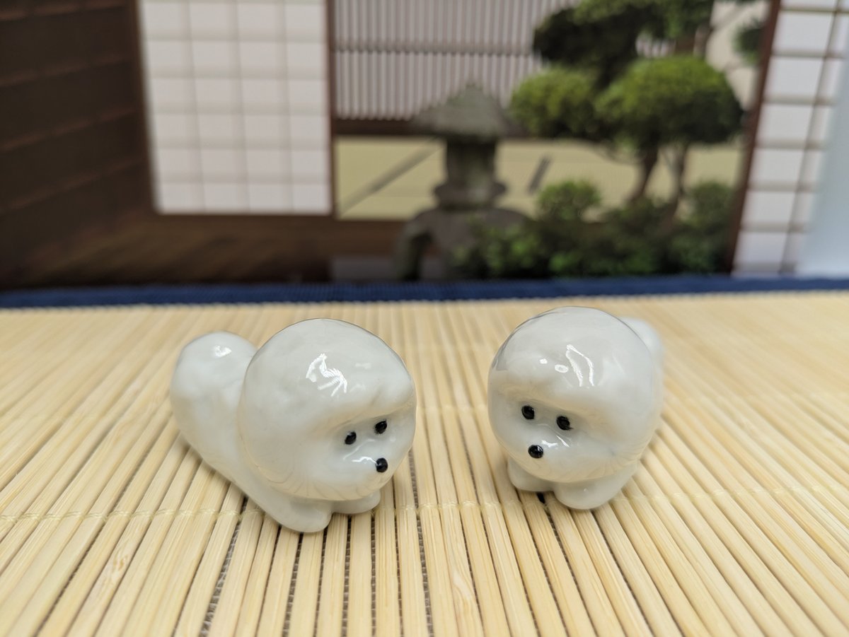 陶器製 箸置き 2個セット 犬 置物 かわいい犬の箸置き | よしつねの