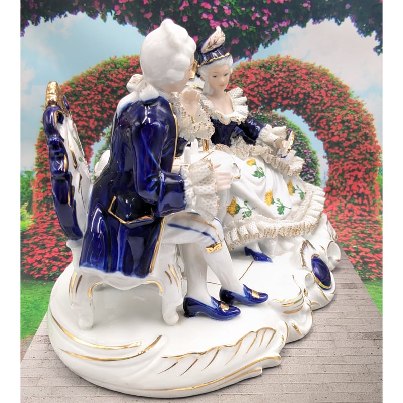 レースドール 陶器 置物 陶器人形 アンティーク人形 ロココ様式