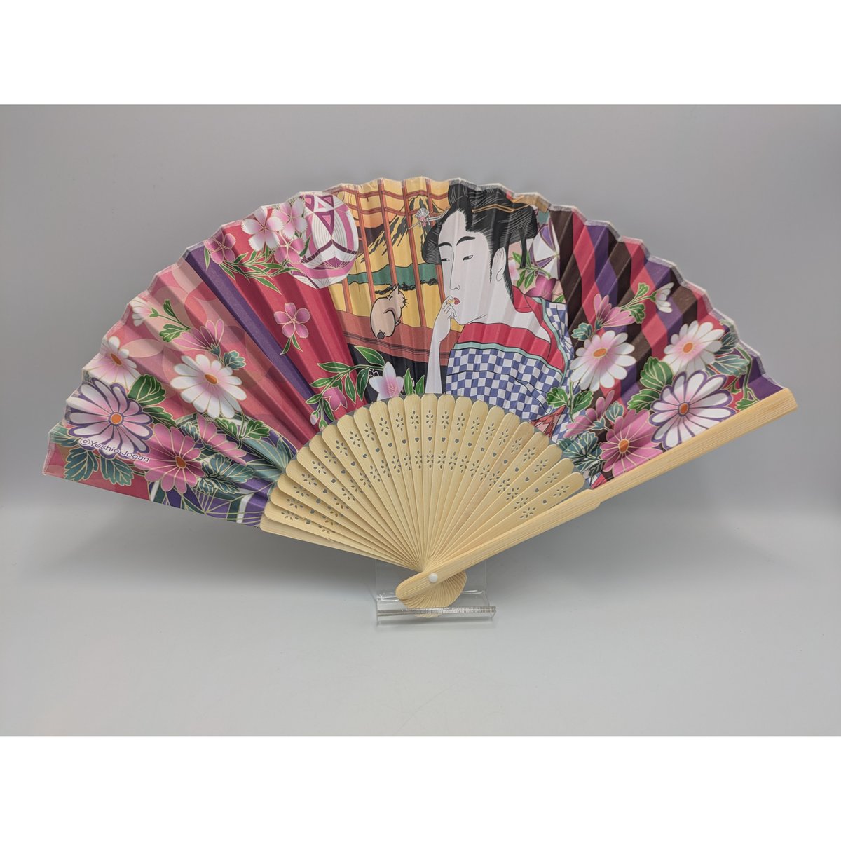 観世三郎太　初シテ記念扇 名入れ無料》七五三 扇子⌇木製「桜楓」撮影小物・命名札にも