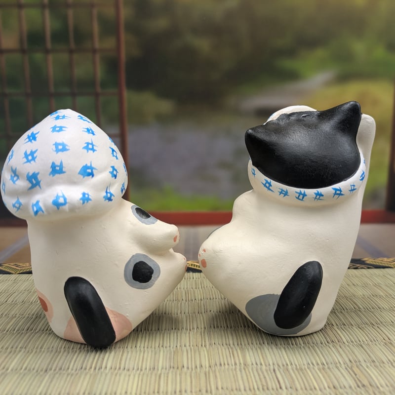 縁起物 招き猫 もりわじん 置物 うきじぃ うきばぁ 2種セット うきじい