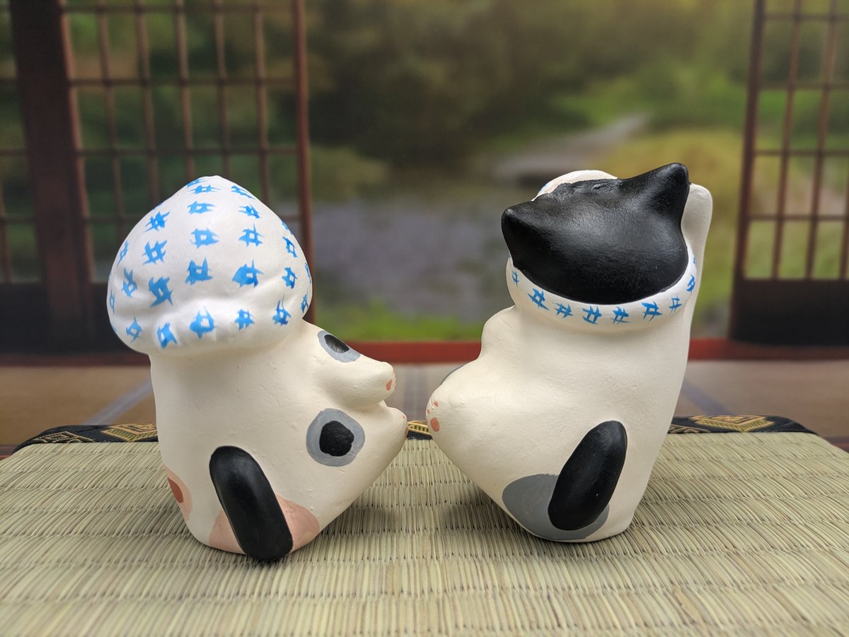 縁起物 招き猫 もりわじん 置物 うきじぃ うきばぁ 2種セット うきじい