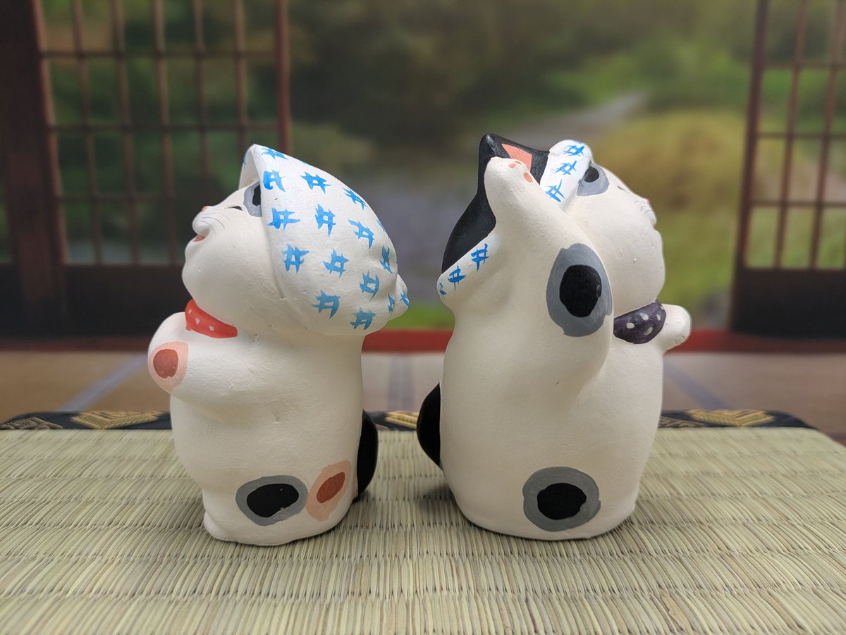 縁起物 招き猫 もりわじん 置物 うきじぃ うきばぁ 2種セット うきじい
