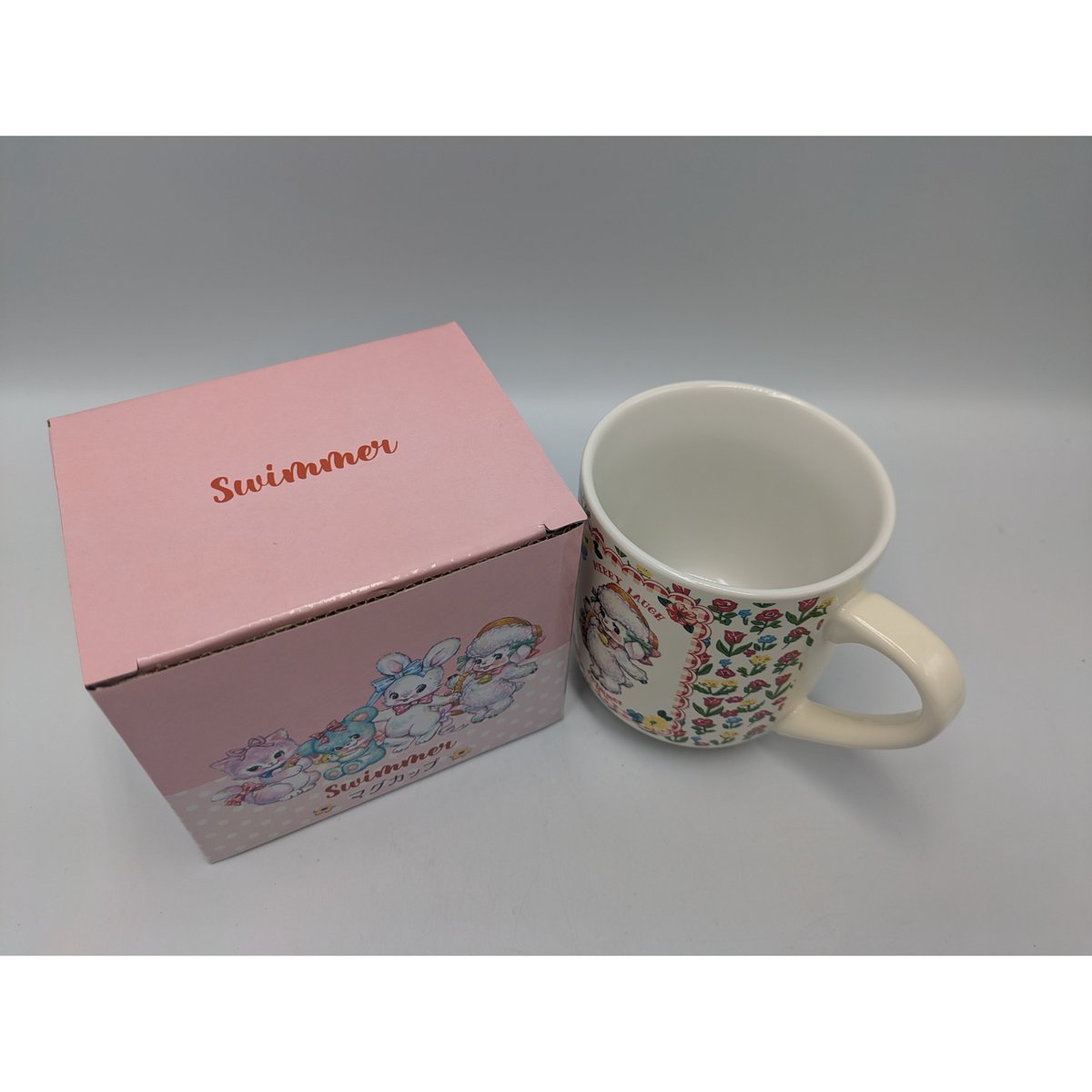 SWIMMER スイマー 復刻 総柄マグカップ ラッフィー（ヒツジ）えんぴつ