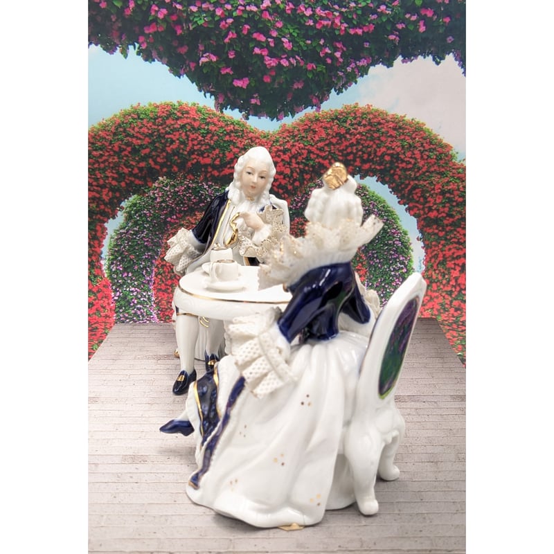 陶器 人形 レースドール 白いドレスの貴婦人 置物 34㎝ 陶器 人形 レースドール 白いドレスの貴婦人 置物 34㎝