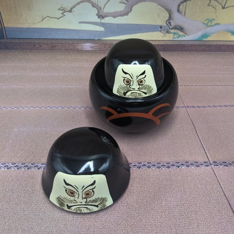 縁起物 だるま 三ッ組ダルマ 面の絵 マトリョーシカ風 ヴィンテージ