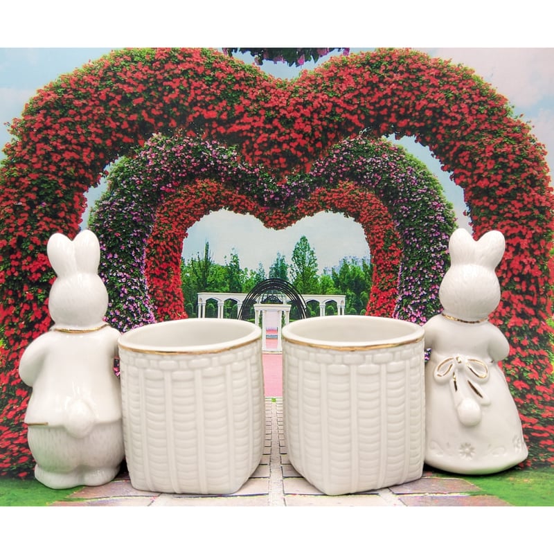 【美品】ビンテージ　西ドイツ　兎　陶器　小物入れ　置物　工芸品　美術品A2759 美品】ビンテージ西ドイツ兎陶器小物入れ置物工芸品美術品A2759