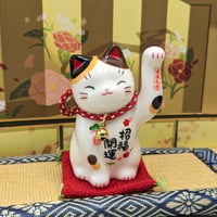 縁起物 布袋様 置物 陶器 七福神 天下泰平 軍配 時代物 開運 招福