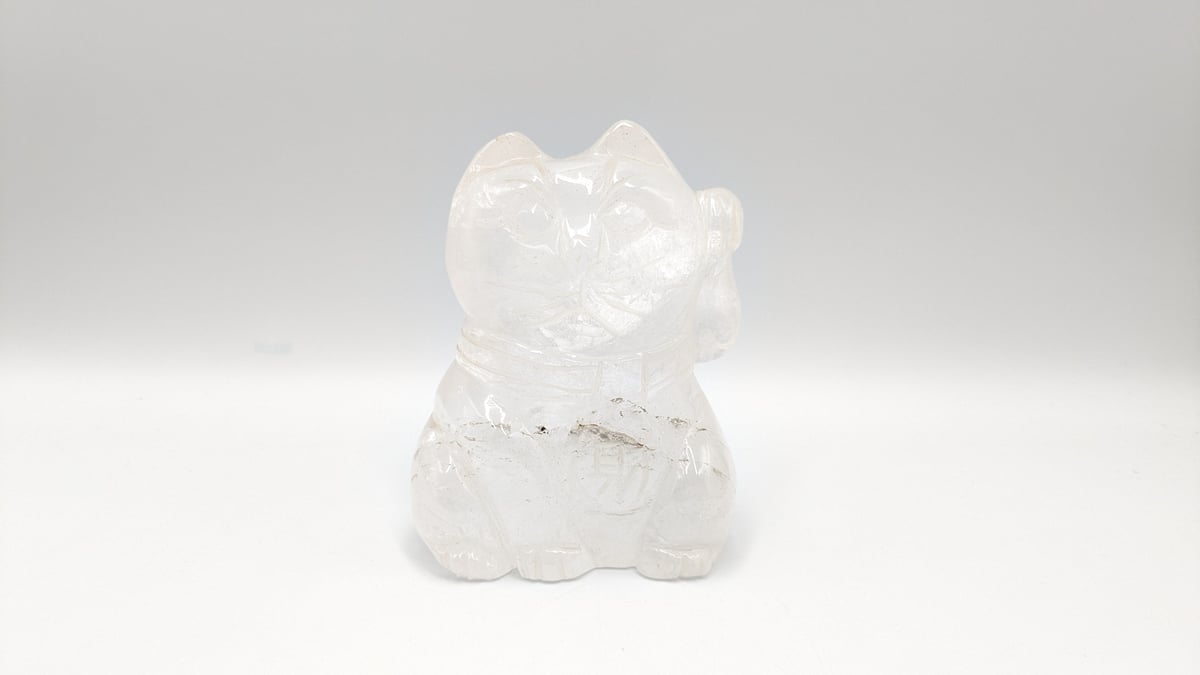 縁起物 水晶 招き猫 天然石 パワーストーン 置物 彫刻 幸運 開運 浄化