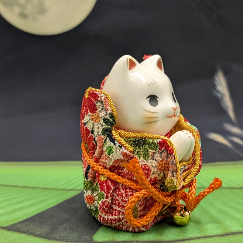 招き猫 縁起物 彩絵ふく福巾着おねがい猫 小 | よしつねの秘密基地