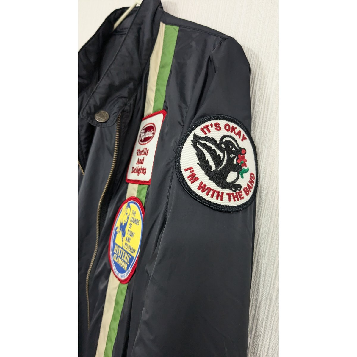 HYSTERIC GLAMOUR 刺繍パッチ付きナイロンジャケット HYSTERIC GLAMOUR ヒステリックグラマー ジップアップ ナイロン