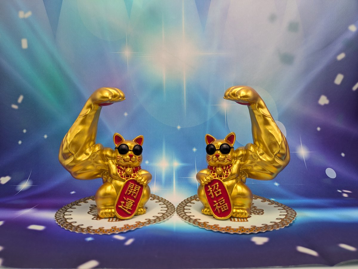 FUSULABO 招き猫 マッスル 置物 金運アップ 開運 招福 | よし