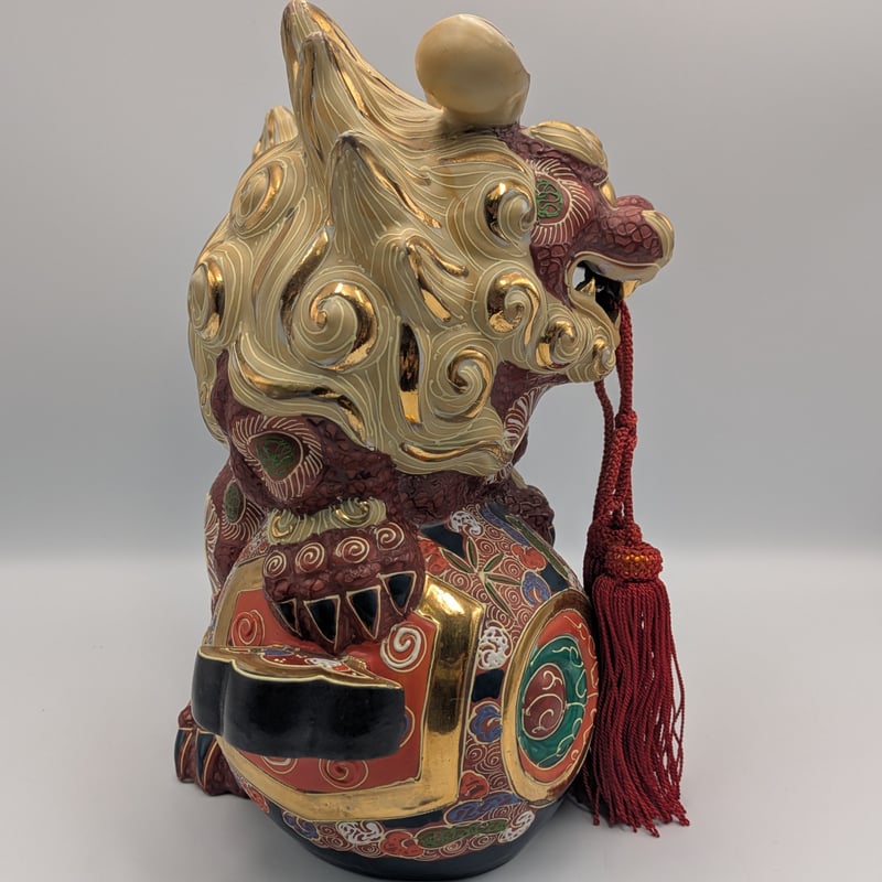 九谷焼 骨董 民芸品 宝獅子 魔除け獅子 縁起物 獅子 狛犬 置物