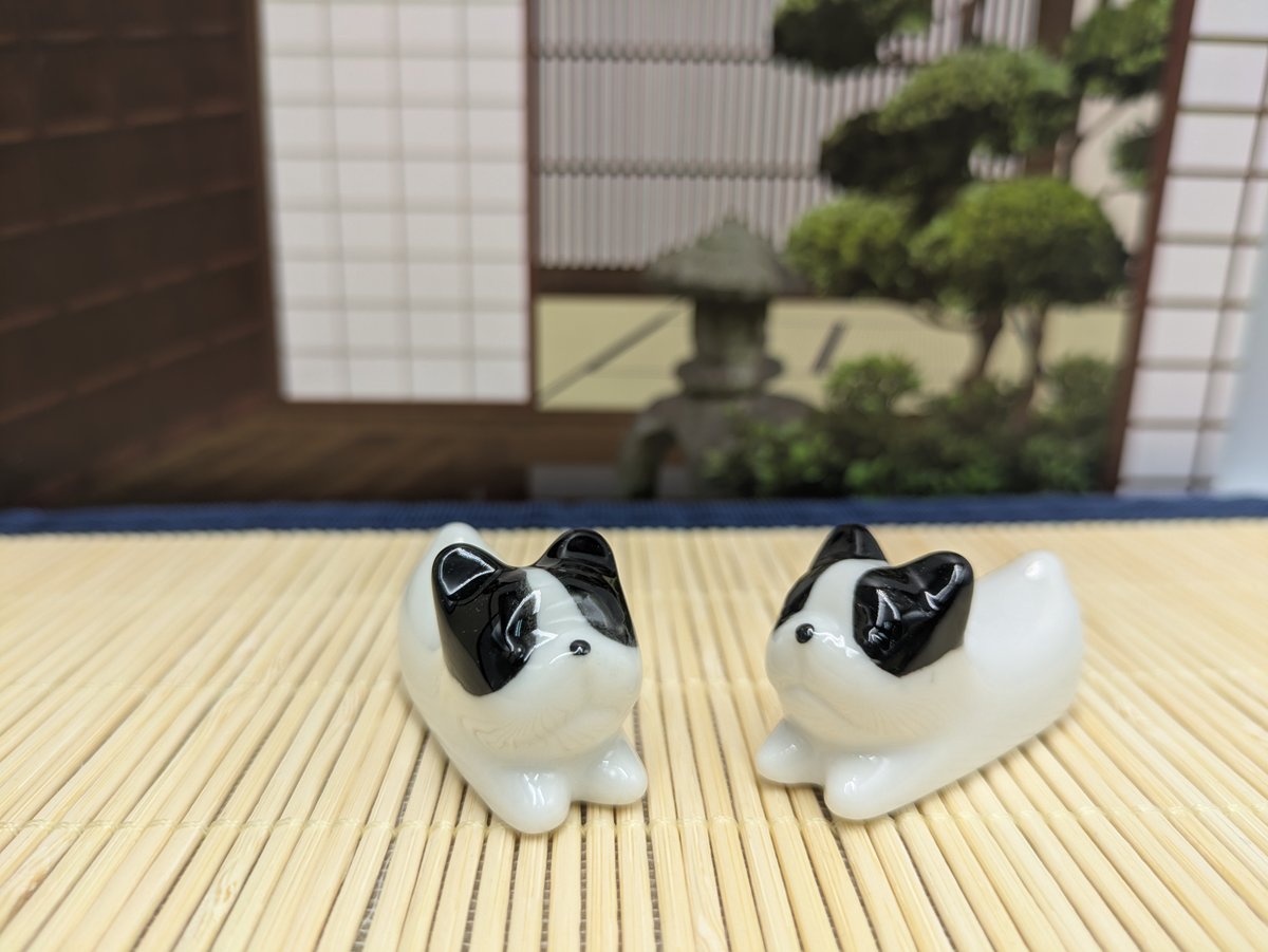 陶器製 箸置き 2個セット 犬 置物 かわいい犬の箸置き | よしつねの