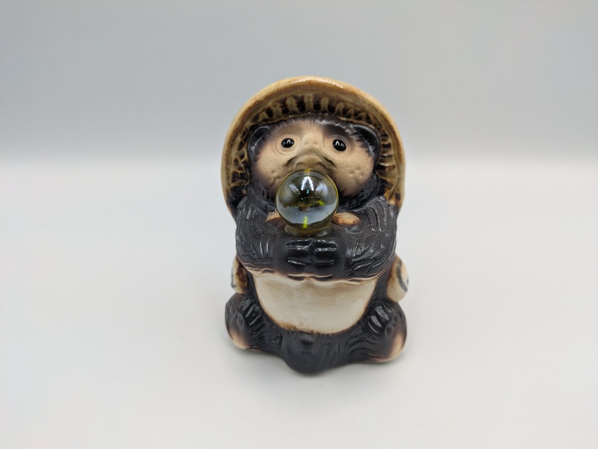 信楽焼 たぬき 置物 陶器 狸 縁起物 金運 幸福 風水 黄 | よしつねの