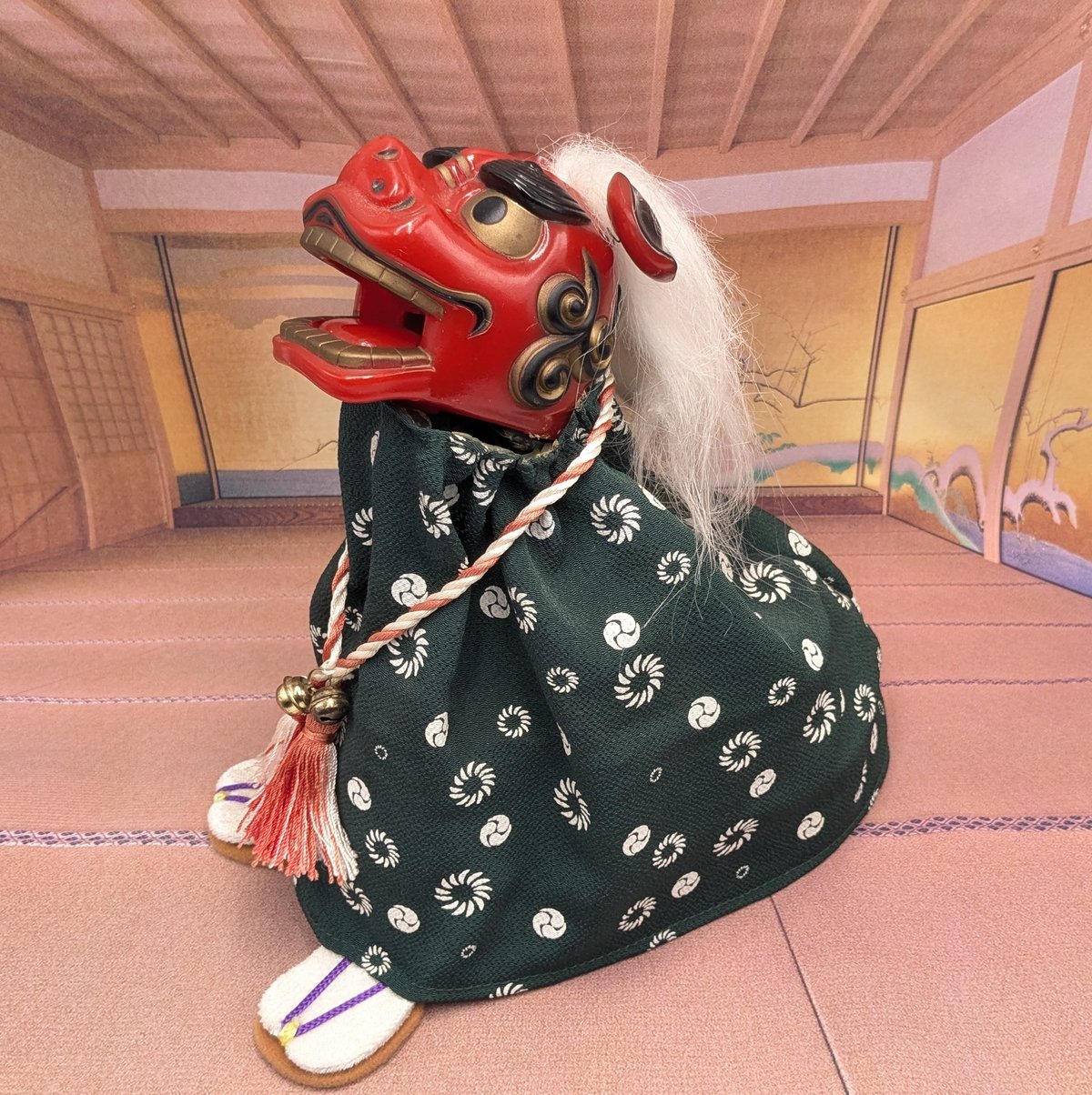 縁起物 獅子舞 貯金箱 ダンシング獅子舞 置物 レトロ | よしつねの秘密基地