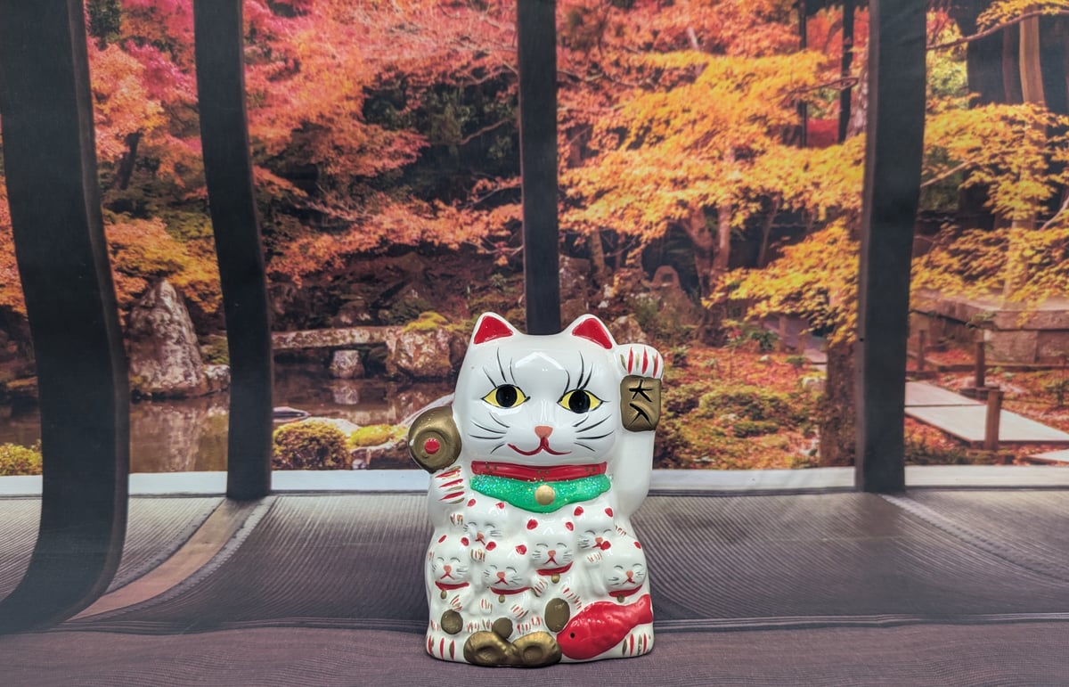 招き猫 左手上げ 大入 打出の小槌 七福神 まねきねこ 置物 商売