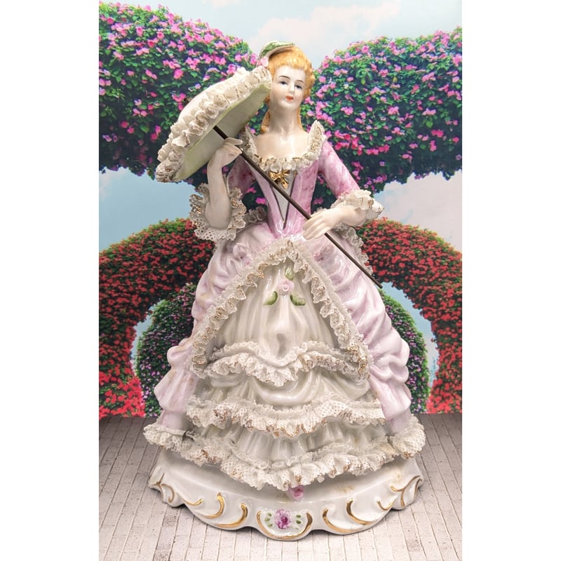 陶器 人形 レースドール 白いドレスの貴婦人 置物 34㎝ 楽天市場】アイリッシュドレスデン レースドール（白いドレスの