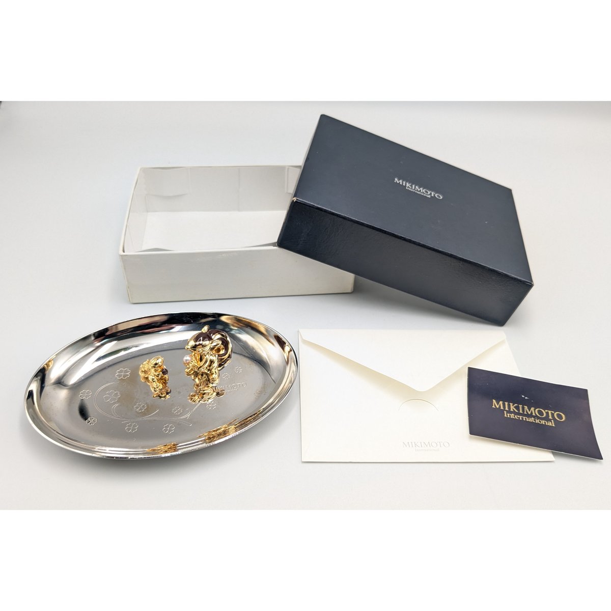 MIKIMOTO ミキモト ジュエリートレイ リス＆パール シルバー色 | よし