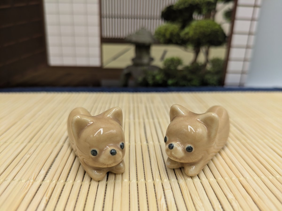 陶器製 箸置き 2個セット 犬 置物 かわいい犬の箸置き | よしつねの
