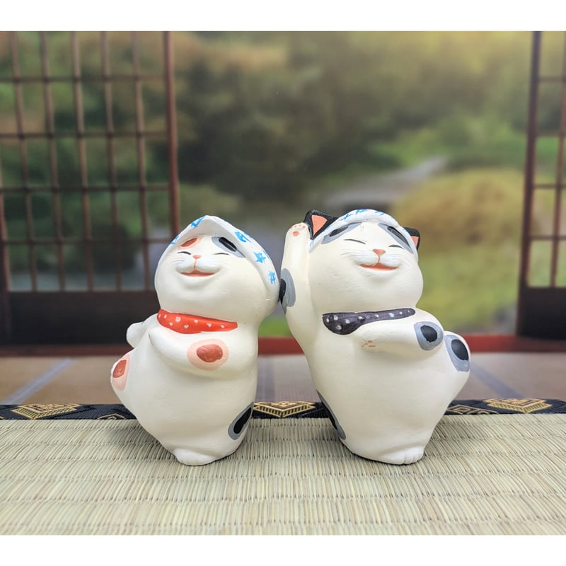 縁起物 招き猫 もりわじん 置物 うきじぃ うきばぁ 2種セット うきじい 