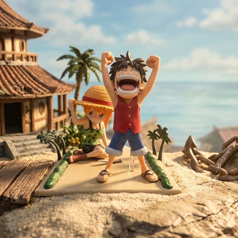 ONE PIECE ワンピース ジオラマ フィギュア ルフィ ＆ ナミ 「当たり前